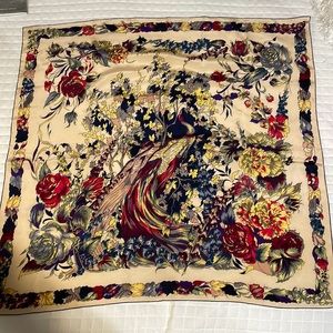 Lembeck Rare Vintage Silk Hand Rolled Scarf 32” x 30”